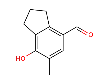 Molecular Structure of 575504-30-2 (1H-Indene-4-carboxaldehyde,2,3-dihydro-7-hydroxy-6-methyl-(9CI))