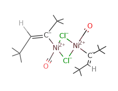 Molecular Structure of 88503-63-3 ([((CH<sub>3</sub>)3CCHCC(CH<sub>3</sub>)3)Ni(Cl)(CO)]2)