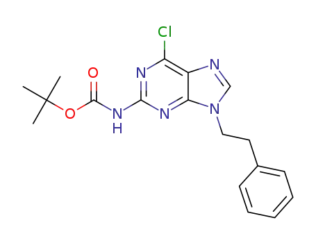 2-tert-butoxycarbonylamino-6-chloro-9-phenethylpurine