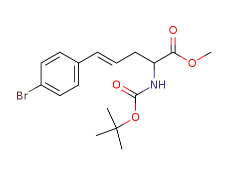Molecular Structure of 796072-30-5 (4-Pentenoic acid,
5-(4-bromophenyl)-2-[[(1,1-dimethylethoxy)carbonyl]amino]-, methyl
ester, (4E)-)
