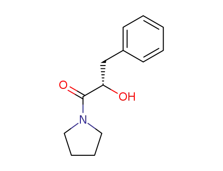 Molecular Structure of 121378-64-1 (Pyrrolidine, 1-(2-hydroxy-1-oxo-3-phenylpropyl)-, (S)-)