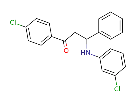 Molecular Structure of 136848-63-0 (1-Propanone, 1-(4-chlorophenyl)-3-[(3-chlorophenyl)amino]-3-phenyl-)