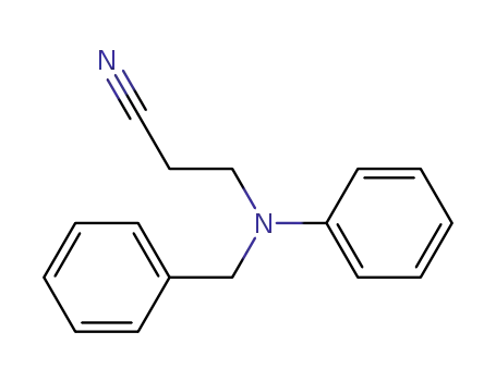 Molecular Structure of 26322-20-3 (3-[Phenyl(phenylmethyl)amino]-propanenitrile)