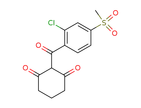 Molecular Structure of 114680-61-4 (2-(2-chloro-4-methylsulfonyl-benzoyl)cyclohexane-1,3-dione)