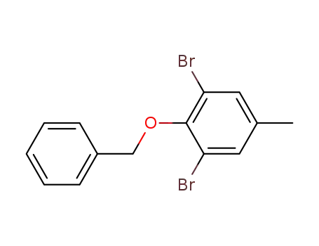 Molecular Structure of 84379-34-0 (2-(Benzyloxy)-1,3-dibroMo-5-Methylbenzene)