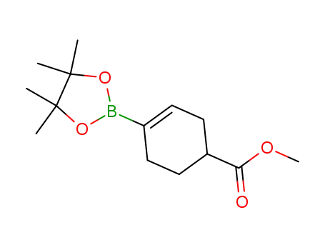 Molecular Structure of 151075-20-6 (4-(4,4,5,5-TETRAMETHYL-1,3,2-DIOXABOROLAN-2-YL)-3-CYCLOHEXENE-1-CARBOXYLIC ACID METHYL ESTER)