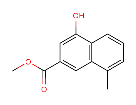 Molecular Structure of 16059-74-8 (methyl 4-hydroxy-8-methyl-naphthalene-2-carboxylate)