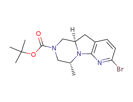 Molecular Structure of 577712-02-8 ((4R,9AR)-6-bromo-4-methyl-3,4,9,9a-tetrahydro-1H-2,4a,5-triaza-fluorene-2-carboxylic acid tert-butyl ester)
