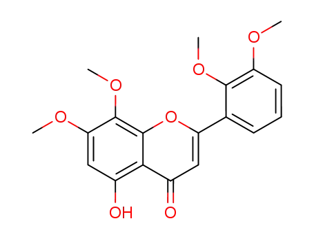 Molecular Structure of 4767-67-3 (4H-1-Benzopyran-4-one,
2-(2,3-dimethoxyphenyl)-5-hydroxy-7,8-dimethoxy-)