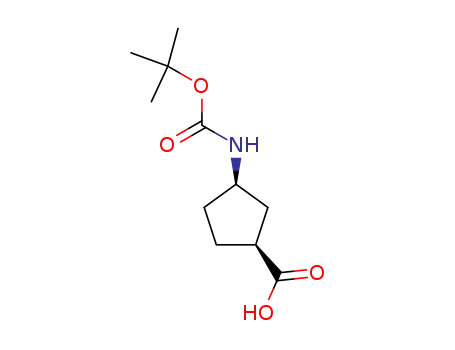 Molecular Structure of 261165-05-3 ((+)-(1S,3R)-N-BOC-3-AMINOCYCLOPENTANECARBOXYLIC ACID)
