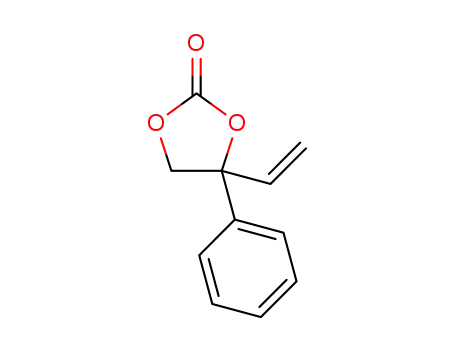 Molecular Structure of 1459246-62-8 (4-phenyl-4-vinyl-1,3-dioxolan -2-one)