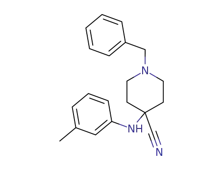 Molecular Structure of 972-18-9 (1-benzyl-4-(m-toluidino)piperidine-4-carbonitrile)