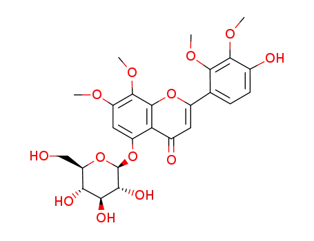 Molecular Structure of 113963-42-1 (4H-1-Benzopyran-4-one,5-(b-D-glucopyranosyloxy)-2-(4-hydroxy-2,3-dimethoxyphenyl)-7,8-dimethoxy-)