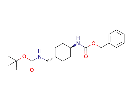 Molecular Structure of 192323-61-8 (CarbaMic acid,[trans-4-[[[(1,1-diMethylethoxy)carbonyl]aMino]Methyl]cyclohexyl]-, phenylMethyl ester)