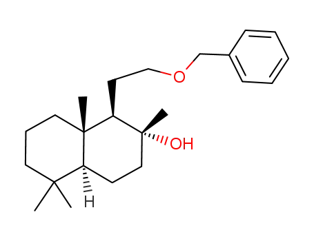 Molecular Structure of 150267-49-5 ((1R,2R,4aS,8aS)-1-(2-(benzyloxy)ethyl)-2,5,5,8a-tetramethyldecahydronaphthalen-2-ol)
