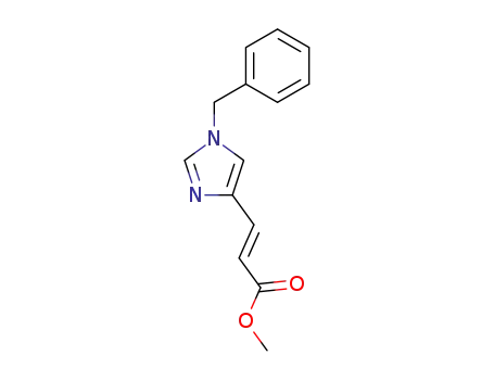 Molecular Structure of 675123-17-8 (2-Propenoic acid, 3-[1-(phenylmethyl)-1H-imidazol-4-yl]-, methyl ester,
(2E)-)