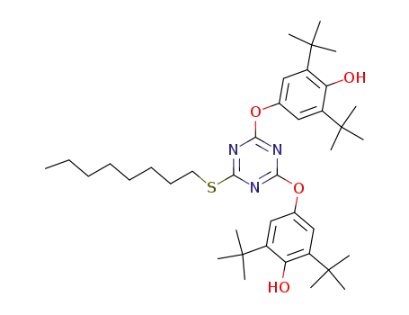 Molecular Structure of 992-55-2 (4,4'-[[6-(octylthio)-1,3,5-triazine-2,4-diyl]bis(oxy)]bis[2,6-di-tert-butylphenol])