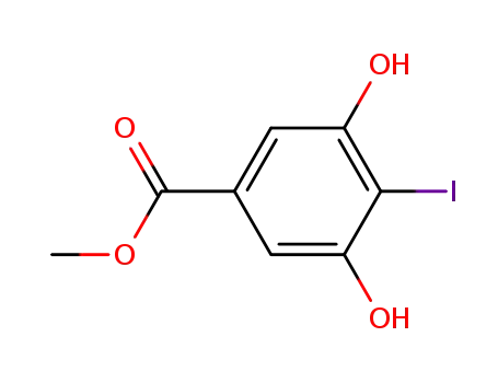 Molecular Structure of 338454-02-7 (methyl 3,5-dihydroxy-4-iodobenzoate)