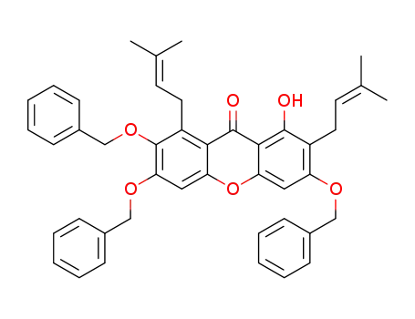 1-hydroxy-3,6,7-tri-O-benzyl-2,8-bis(3-methyl-2-butenyl)-9-xanthone