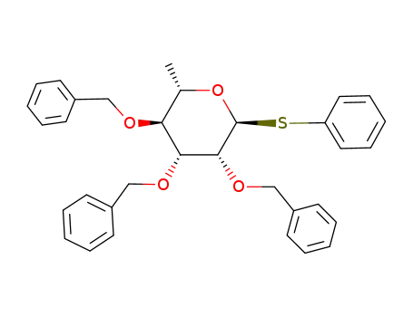 Molecular Structure of 131897-04-6 (phenyl 2,3,4-tri-O-benzyl-1-thio-α-L-rhamnopyranoside)