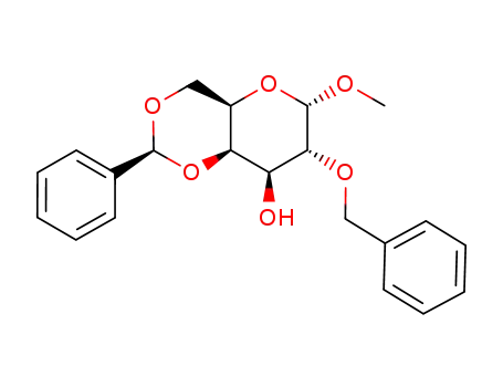 Molecular Structure of 116002-34-7 (methyl 4,6-O-benzylidene-α-D-galactopyranoside 2-O-benzoate)