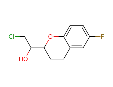 Molecular Structure of 1017878-67-9 (2-chloro-1-(6-fluoro-3,4-dihydro-2H-1-benzopyran-2yl)ethanol)