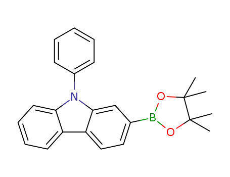 Molecular Structure of 1246669-45-3 (9- Phenyl-2-(4,4,5,5-tetraMethyl- 1,3,2-dioxaborolan-2-yl)-9H-carbazole)