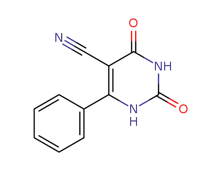 Molecular Structure of 37465-59-1 (5-Pyrimidinecarbonitrile, 1,2,3,4-tetrahydro-2,4-dioxo-6-phenyl-)