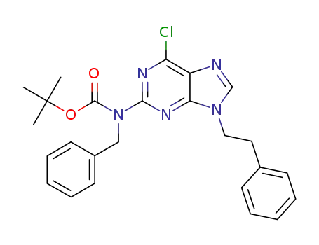 2-(N-benzyl-N-tert-butoxycarbonylamino)-6-chloro-9-phenethylpurine