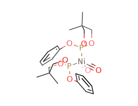 Molecular Structure of 41046-97-3 ((CO)2Ni(P{(OCH<sub>2</sub>)2C(CH<sub>3</sub>)2}OC<sub>6</sub>H<sub>5</sub>)2)