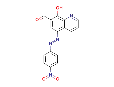 Molecular Structure of 361440-89-3 (7-Quinolinecarboxaldehyde, 8-hydroxy-5-[(4-nitrophenyl)azo]-)