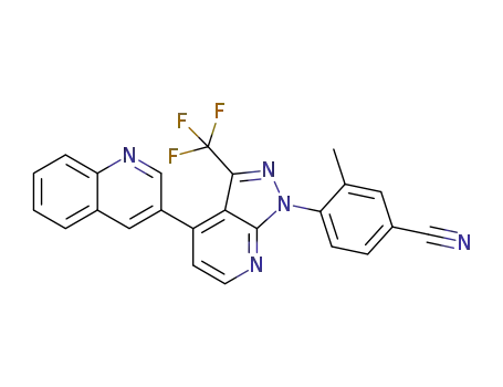 3-methyl-4-{4-(quinolin-3-yl)-3-(trifluoromethyl)-1H-pyrazolo[3,4-b]pyridin-1-yl}benzonitrile