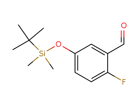 Molecular Structure of 113984-67-1 (Benzaldehyde, 5-[[(1,1-dimethylethyl)dimethylsilyl]oxy]-2-fluoro-)