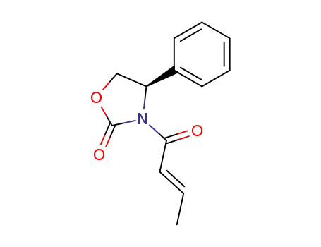 Molecular Structure of 148766-15-8 (2-Oxazolidinone, 3-[(2E)-1-oxo-2-butenyl]-4-phenyl-, (4R)-)