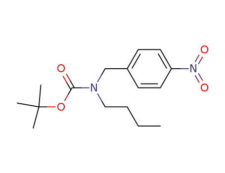 Molecular Structure of 817172-67-1 (Carbamic acid, butyl[(4-nitrophenyl)methyl]-, 1,1-dimethylethyl ester)