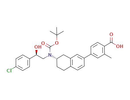 Benzoic acid,
4-[(7S)-7-[[(2R)-2-(4-chlorophenyl)-2-hydroxyethyl][(1,1-dimethylethoxy)
carbonyl]amino]-5,6,7,8-tetrahydro-2-naphthalenyl]-2-methyl-
