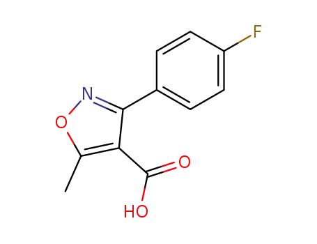 Molecular Structure of 1736-21-6 (3-(4-FLUOROPHENYL)-5-METHYL-4-ISOXAZOLECARBOXYLIC ACID)