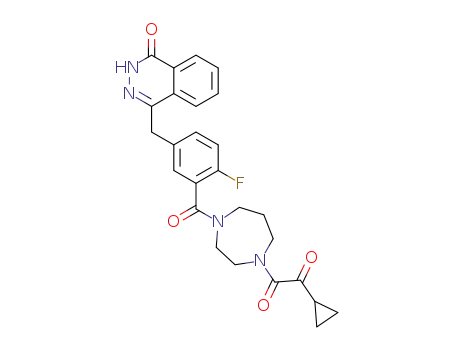 Molecular Structure of 1379676-60-4 (1-cyclopropyl-2-(4-(2-fluoro-5-((4-oxo-3,4-dihydrophthalazin-1-yl)methyl)benzoyl)-1,4-diazepan-1-yl) ethane-1,2-dione)