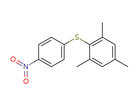 Molecular Structure of 77189-94-7 (Benzene, 1,3,5-trimethyl-2-[(4-nitrophenyl)thio]-)