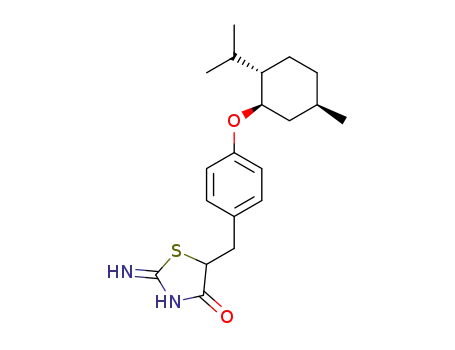 Molecular Structure of 85010-75-9 (4(5H)-Thiazolone,
2-amino-5-[[4-[[5-methyl-2-(1-methylethyl)cyclohexyl]oxy]phenyl]methyl]-)