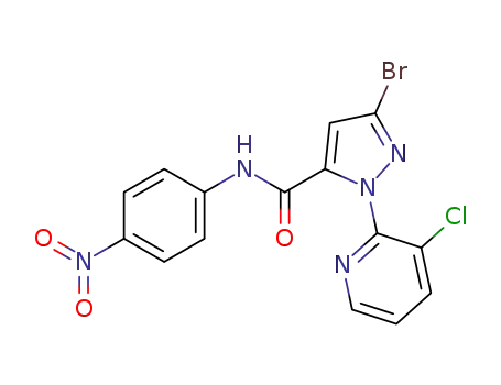 Molecular Structure of 1410073-12-9 (3-bromo-1-(3-chloropyridin-2-yl)-N-(4-nitrophenyl)-1H-pyrazole-5-carboxamide)