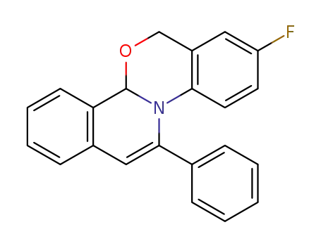 Molecular Structure of 1428747-18-5 (8-fluoro-12-phenyl-4b,6-dihydrobenzo[4,5][1,3]oxazino[2,3-a]isoquinoline)