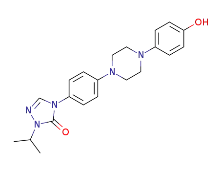 Molecular Structure of 89848-19-1 (4-(4-(4-(4-hydroxyphenyl)piperazin-1-yl)phenyl)-1-isopropyl-1H-1,2,4-triazol-5(4H)-one)