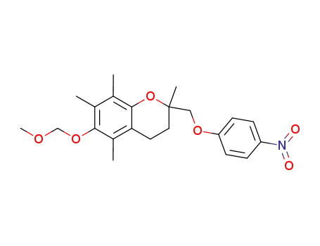 Molecular Structure of 118070-84-1 (6-(Methoxymethoxy)-2,5,7,8-tetramethyl-2-<(4-nitrophenoxy)methyl>chroman)