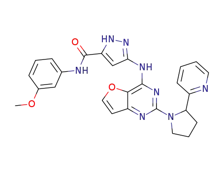 N-(3-methoxyphenyl)-3-(2-(2-(pyridin-2-yl)pyrrolidin-1-yl)furo[3,2-d]pyrimidin-4-ylamino)-1H-pyrazole-5-carboxamide