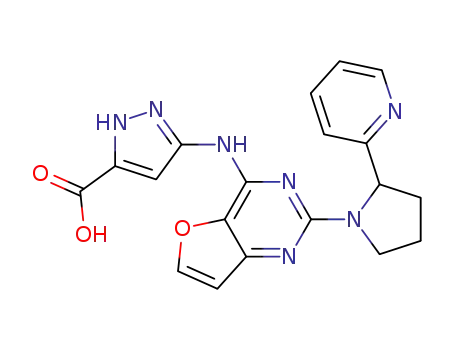 3-(2-(2-(pyridin-2-yl)pyrrolidin-1-yl)furo[3,2-d]pyrimidin-4-ylamino)-1H-pyrazole-5-carboxylic acid