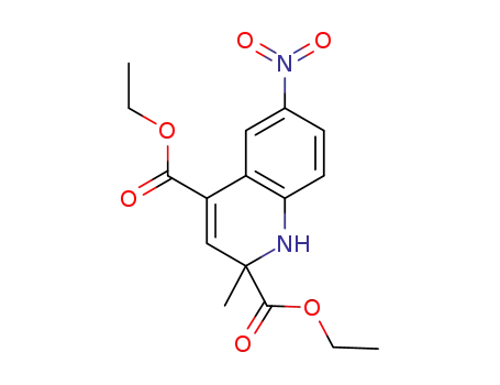 Molecular Structure of 1574699-89-0 (diethyl 2‐methyl‐6‐nitro‐1,2‐dihydroquinoline‐2,4‐dicarboxylate)