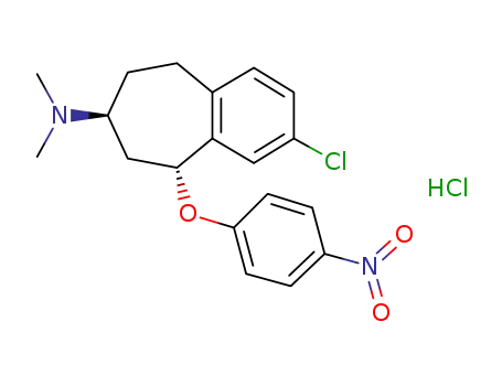 Molecular Structure of 72575-57-6 ((7S,9R)-2-chloro-N,N-dimethyl-9-(4-nitrophenoxy)-6,7,8,9-tetrahydro-5H-benzo[7]annulen-7-amine hydrochloride)
