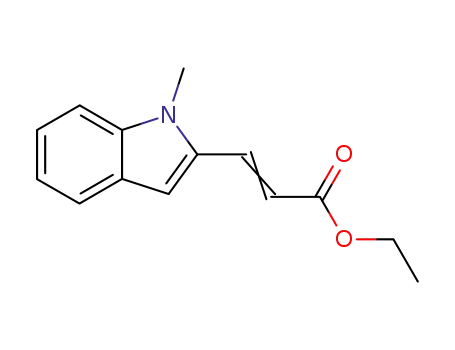 Molecular Structure of 88221-09-4 (2-Propenoic acid, 3-(1-methyl-1H-indol-2-yl)-, ethyl ester)