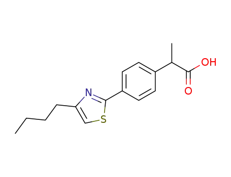 Molecular Structure of 132483-55-7 (α-Methyl-4-(4-butyl-2-thiazolyl)benzeneacetic acid)